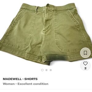 Madewell Green Cargo Shorts with Cotton Blend